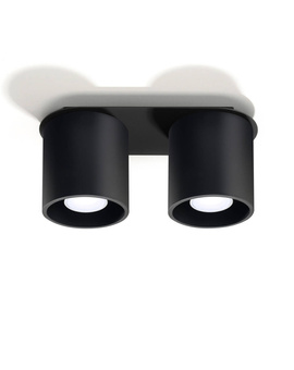 Plafond ORBIS 2 negro + 2x bombilla LED GU-10 3000K Cálido 7W 620lm