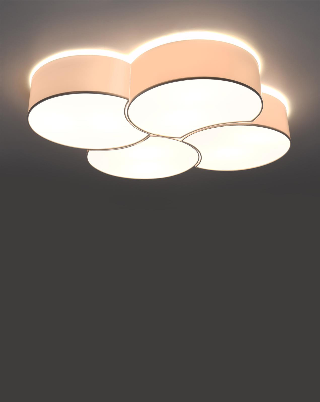 Plafond CIRCLE 4 blanco + 8x Bombilla LED E27 3000K Cálido 7,5W 620lm