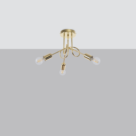Lámpara de araña SUPEŁ 3 oro brillo + 3X bombilla LED E27 4000K Frío 7,5W 690lm