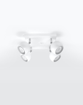 Plafond OCULARE 4 blanco + 4x Bombilla LED GU-10 3000K Cálido 7W 620lm