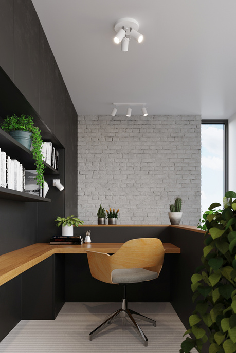 Plafond RING 3P blanco + 3x Bombilla LED GU-10 3000K Cálida 7W 620lm