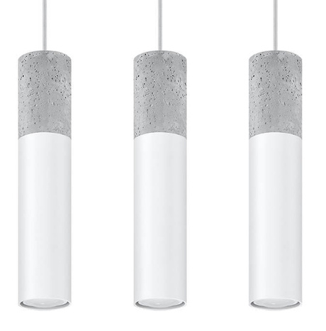 Lámpara colgante BORGIO 3 blanca + 3x bombilla LED GU-10 4000K Fría 7W 630lm