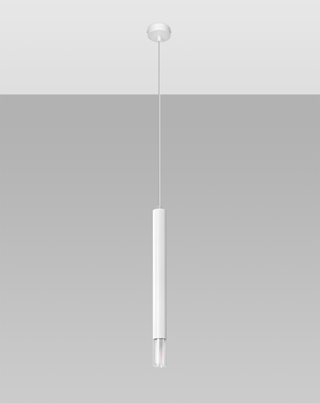 WEZYR 1 lámpara colgante blanca + 1x bombilla LED G9 3000K Cálida 4,5W 510lm