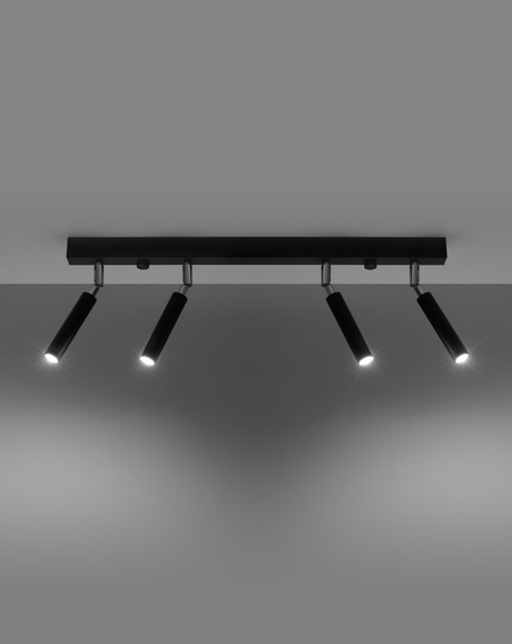 Plafond EYETECH 4 negro + 4x bombilla LED G9 3000K Cálido 4.5W 510lm