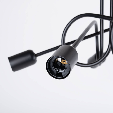 SUPEŁ 5 lámpara de araña negra + 5X bombilla LED E27 3000K 7W 760lm