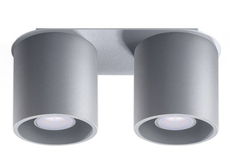 Plafond ORBIS 2 gris + 2x bombilla LED GU-10 4000K Fría 7W 630lm