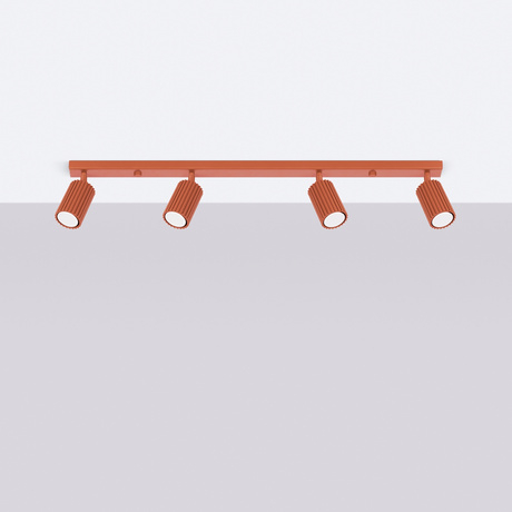 Lámpara de techo KARBON 4L rojo ocre