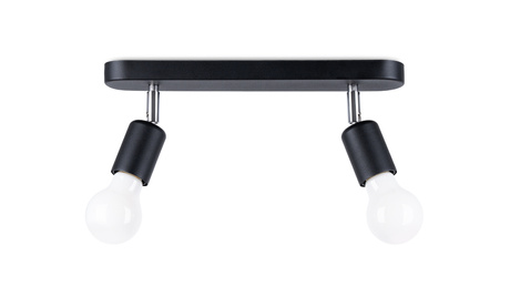 Plafond FORNES 2 negro + 2x bombilla LED E27 3000K Cálido 7,5W 620lm