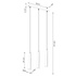 PRYSM Lámpara colgante 3L negra + 3x bombilla LED G9 3000K Cálida 4,5W 450lm