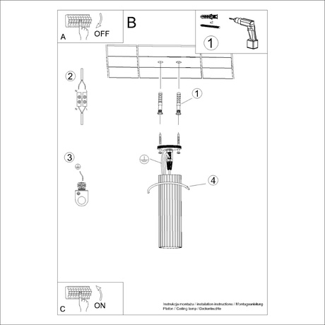 Lámpara de techo KARBON 20 rojo ocre