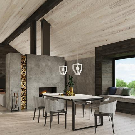 Lámpara colgante TRES blanca + 1x bombilla LED E27 4000K Fría 7,5W 650lm