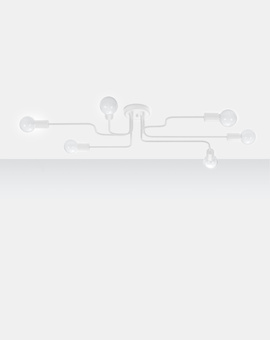 Lámpara de araña HECTOR 6 blanca + 6x bombilla LED E27 4000K Fría 7,5W 650lm