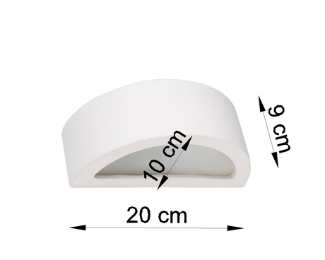 Aplique de cerámica ATENA 20 blanco + 1x bombilla LED E27 3000K Cálida 7,5W 620lm