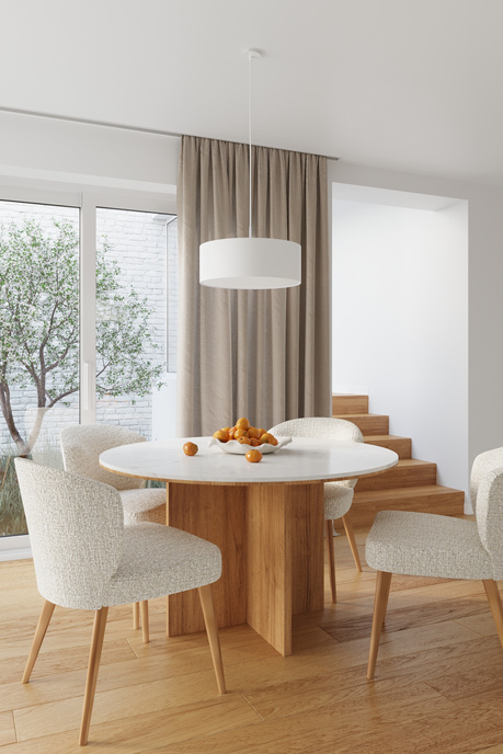 Lámpara ROLLO 45 blanca + 3 bombillas LED E27 4000K Fría 7,5W 650lm