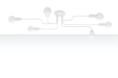 Lámpara de araña HECTOR 6 blanca + 6x bombilla LED E27 4000K Fría 7,5W 650lm