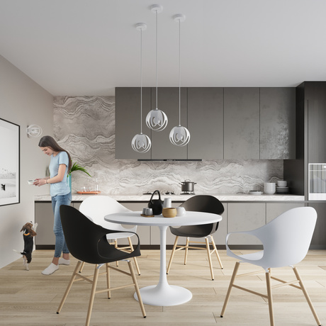 Plafond TULOS blanco + 1x bombilla LED E27 3000K Cálida 7,5W 620lm