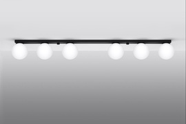 Plafond YOLI 6 negro + 6x bombilla LED G9 3000K Cálido 4,5W 450lm