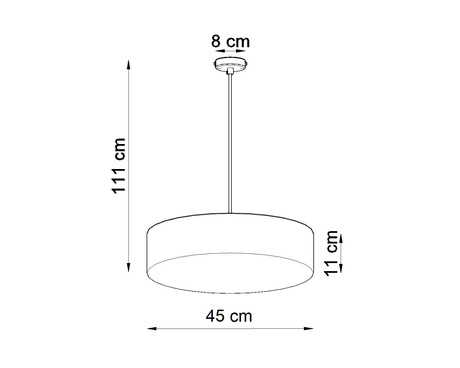 Lámpara colgante ARENA 45 GRIS + 3 bombillas LED E27 3000K Cálido 7,5W 620lm