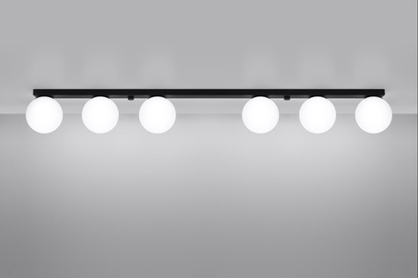 Plafond YOLI 6 negro + 6x bombilla LED G9 3000K Cálido 4,5W 450lm