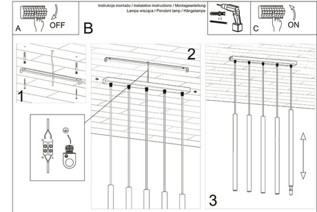 PASTELO 5 lámpara colgante blanca + 5x bombilla LED G9 4000K Fría 4,5W 530lm
