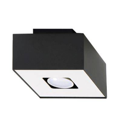Plafond MONO 1 negro + 1x bombilla LED GU-10 3000K Cálida 7W 620lm