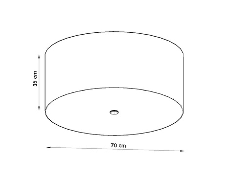 Plafond OTTO 70 blanco + 6x Bombilla LED E27 4000K Fría 7,5W 650lm