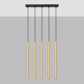 Lámpara colgante PASTELO 5L oro pulido