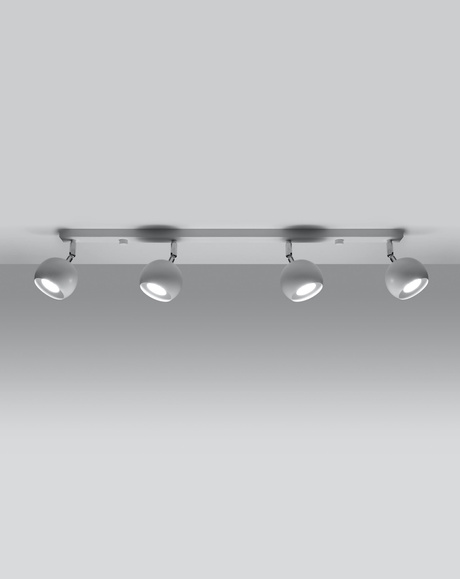 Plafond OCULARE 4L blanco + 4x Bombilla LED GU-10 4000K Fría 7W 630lm