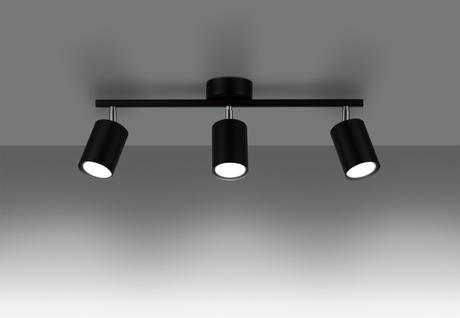 Plafond LEMMI 3 negro 3x Bombilla LED GU-10 4000K Fría 7W 530lm