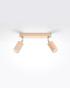 Plafond BERG 2 madera natural + 2x bombilla LED GU-10 3000K Cálida 7W 620lm