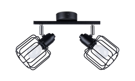 BELUCI 2 plafond negro + 2x bombilla LED E14 3000K Warm 7.5W 620lm