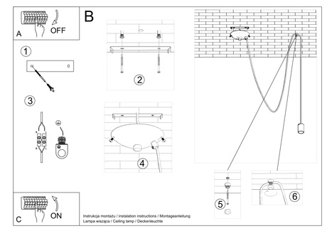 EDISON 1 LONG lámpara colgante negro + 1x bombilla LED E27 3000K Warm 7,5W 620lm