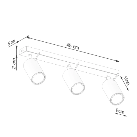 Lámpara de techo RING 3L beige