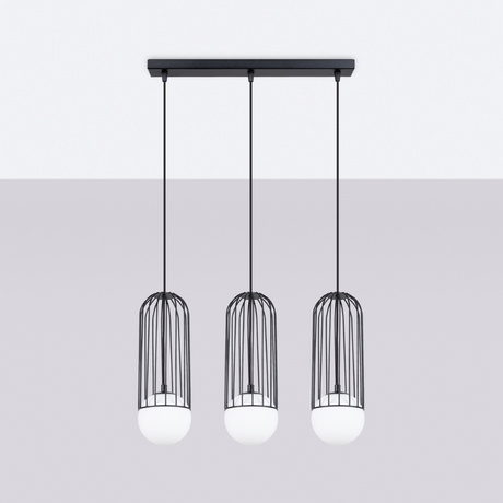 BRINA Lámpara colgante 3L negro + 3x bombilla LED G9 4000K Frío 4,5W 460lm