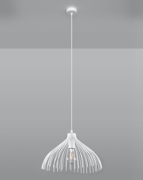 UMB lámpara colgante blanco + 1x bombilla LED E27 4000K Fría 7,5W 650lm