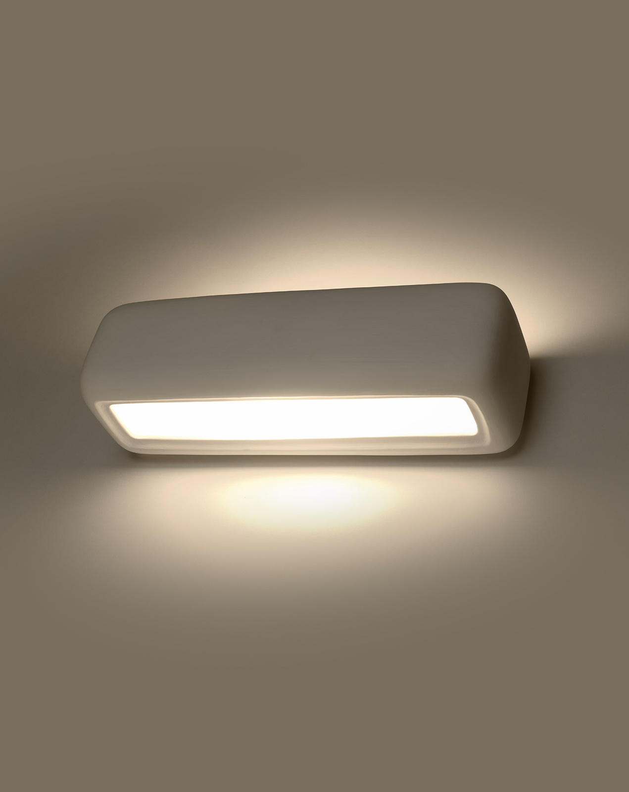 Aplique de cerámica SUBANI blanco + 1x bombilla LED E27 3000K Warm 7.5W 620lm