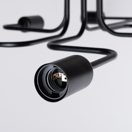 Lámpara de araña VECTOR 6 negra + 6X bombilla LED E27 3000K 7W 760lm