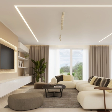 Lámpara de techo RING 4L beige