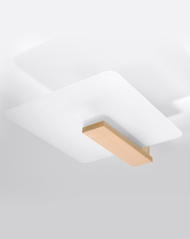 Plafond LAPPO madera natural + 2x bombilla LED E27 3000K Cálida 7,5W 620lm
