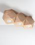 Plafond WOODY 3 madera natural + 3x bombilla LED GU-10 4000K Fría 7W 630lm