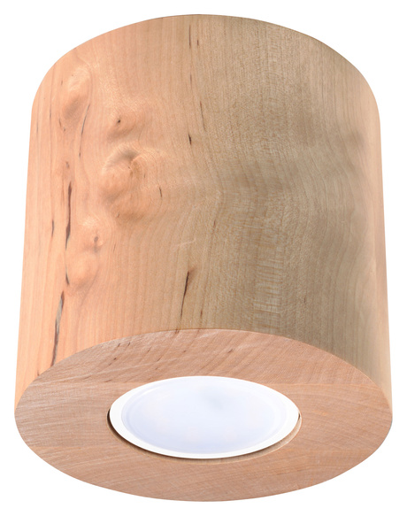 Plafond ORBIS madera natural + 1x bombilla LED GU-10 3000K Cálida 7W 620lm
