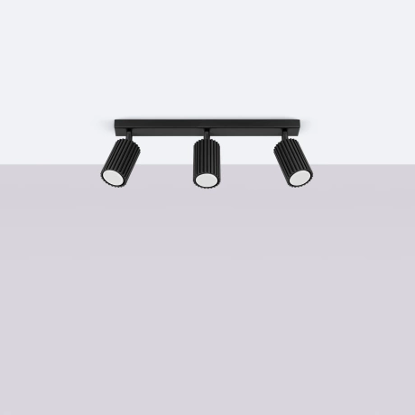 Lámpara de techo KARBON 3L negra