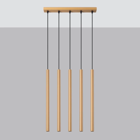 Lámpara colgante PASTELO 5L oro