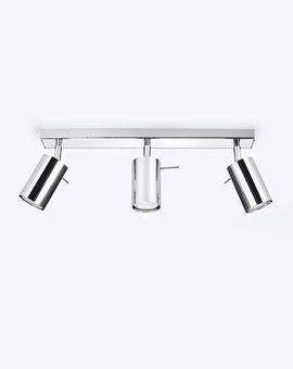 Plafond RING 3 cromado + 3x bombilla LED GU-10 4000K Fría 7W 630lm