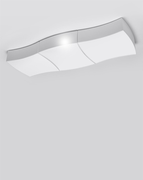 Plafond SQUARE 3 blanco + 6x Bombilla LED E27 3000K Cálido 7,5W 620lm
