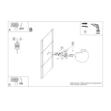 Aplique GLOBE hormigón