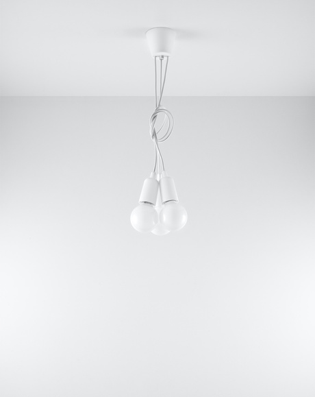 DIEGO 3 lámpara colgante blanco + 3x bombilla LED E27 3000K Cálido 7,5W 620lm