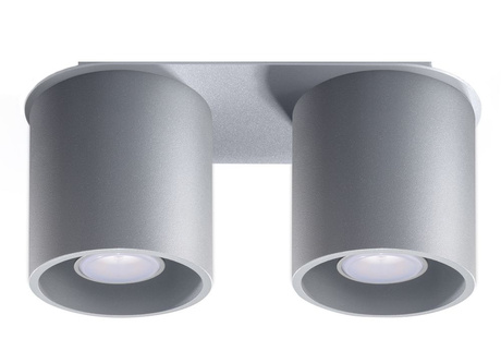 Plafond ORBIS 2 gris + 2x bombilla LED GU-10 4000K Fría 7W 630lm