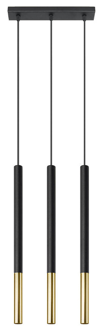 MOZAICA Lámpara colgante 3L negro/oro + 3 bombillas LED G9 4000K Fría 4,5W 530lm