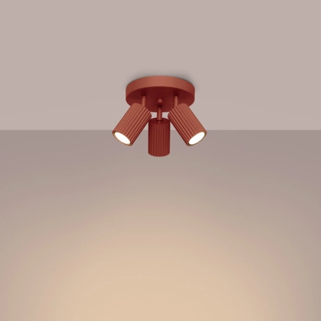 Lámpara de techo KARBON 3P rojo ocre